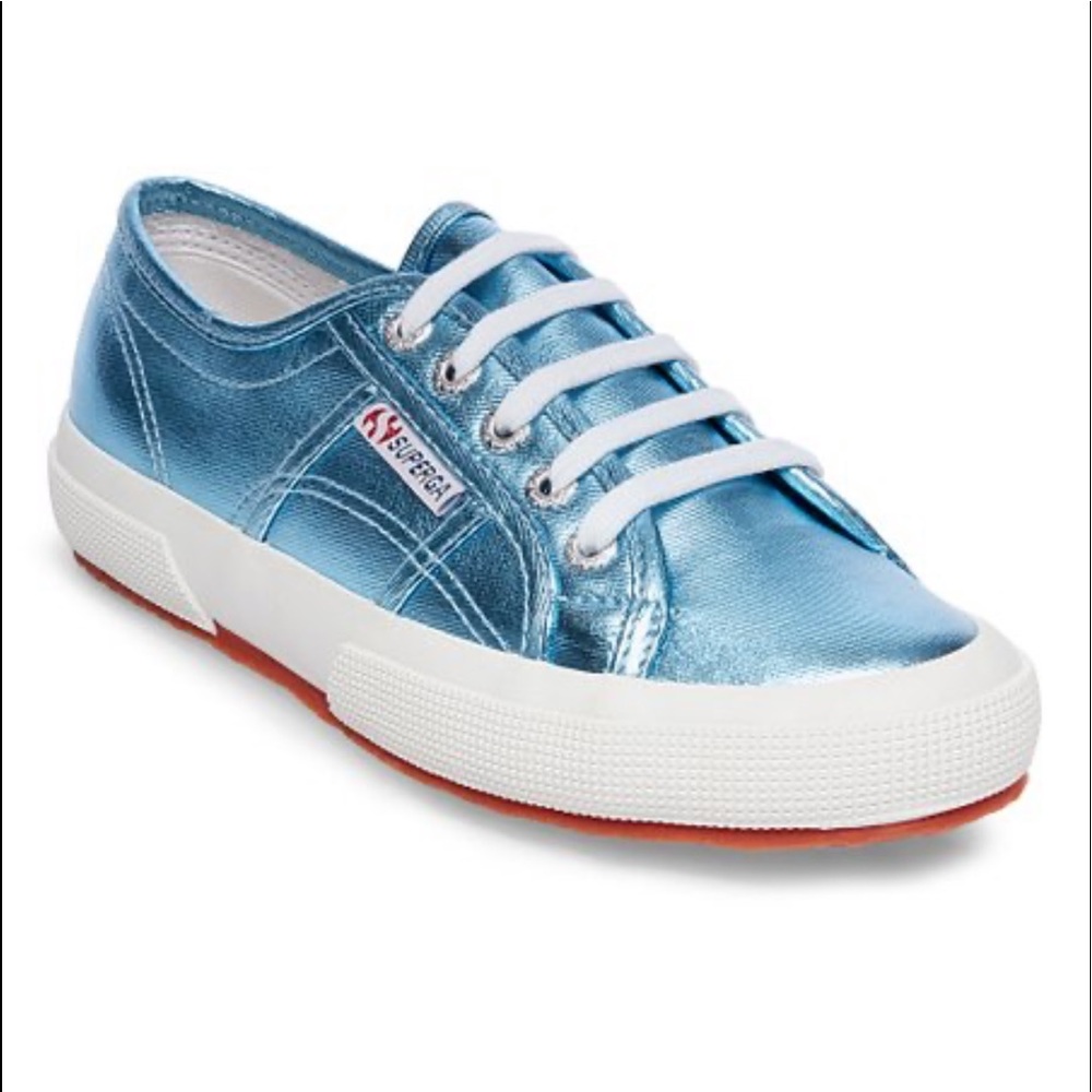 SuperGa baby blue metallic sneaker
